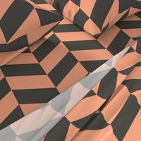 Sweet-kitschy-soft-pastel-darker-salmon-pink-and-dark-reddish-brown-chevron-zigzag-XL-jumbo