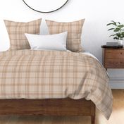 Brown Plaid  in Light Cocoa Brown and Neutral Beige - Large - Fall Plaid, Cabincore Plaid, Classic Plaid