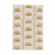 Sunshine - Block Print Boho Sun Print with Stripes - golden - LAD24