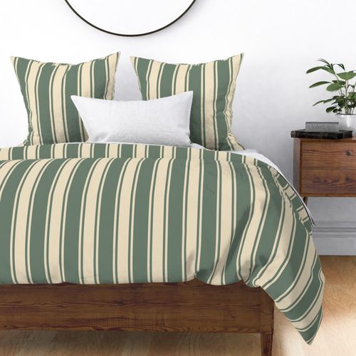 Bunnie Stripes Emerald Large Scale, Traditional Wallpaper Stripe