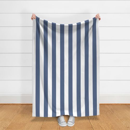 3" white and blue vertical stripes Bedroom Living Room Laundry Room Walls