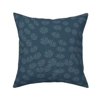  blue and dark blue leafy seaweed pattern