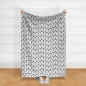 Retro Waves | Medium Scale | Rich Black | Black and White Modern Geometric