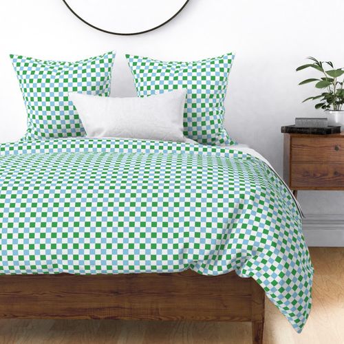 2x2 Blue, white, green checkerboard 