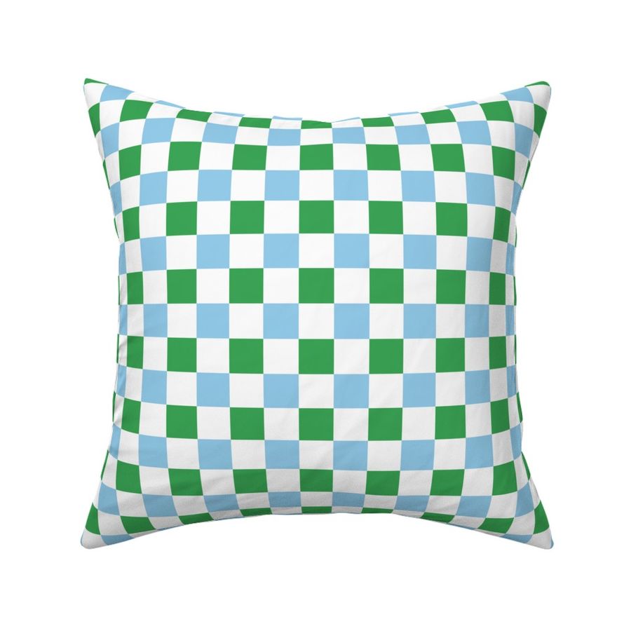 2x2 Blue, white, green checkerboard 