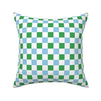 2x2 Blue, white, green checkerboard 