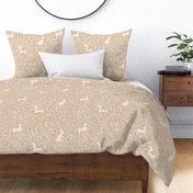 Woodland animals beige and cream