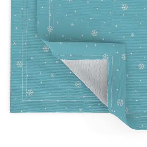 Whimsical Winter Snow on Light Blue