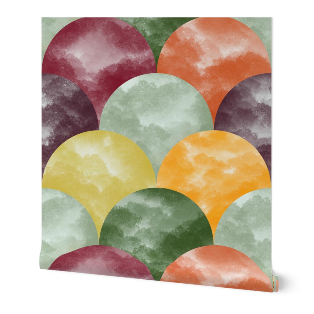 Abstract Fall trees Scallop pattern_big