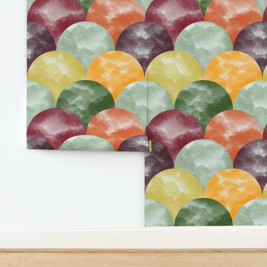 Abstract Fall trees Scallop pattern_big