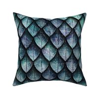 Galactic Teal and Blue Swirl Dragon Scales Pattern