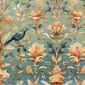 Teal Garden Tapestry