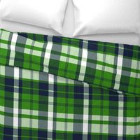 Preppy Surfer Plaid Fresh Green and Navy Blue -