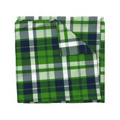 Preppy Surfer Plaid Fresh Green and Navy Blue -