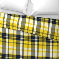 Preppy Surfer Plaid Yellow and Navy Blue 