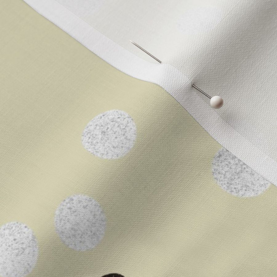 Panda Heads And Dots Pattern on Beige Background 