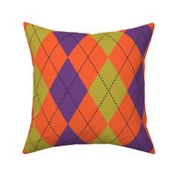 Stylish Modern Halloween Argyle // purple, green, orange // preppy halloween // SKU 2406011551