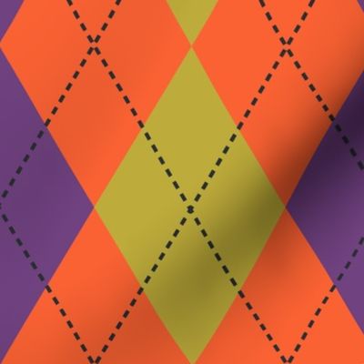 Stylish Modern Halloween Argyle // purple, green, orange // preppy halloween // SKU 2406011551