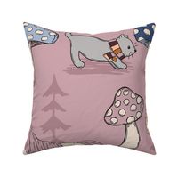 Whimsical Purple Winter Animals 24 inch