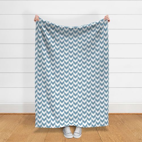 3 Inch Blue Herringbone Chevron 