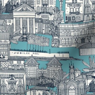 Penzance toile indigo turquoise small