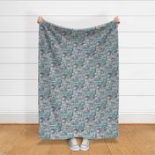 Penzance toile indigo turquoise small