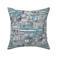 Penzance toile indigo turquoise small