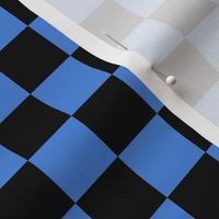 checkerboard checks square grid 1 one inch cobalt blue and black geometric