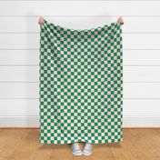 Cozy christmas classic checks checkerboard ivory vanilla emerald teal jade