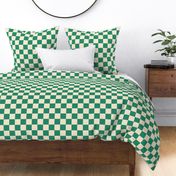 Cozy christmas classic checks checkerboard ivory vanilla emerald teal jade