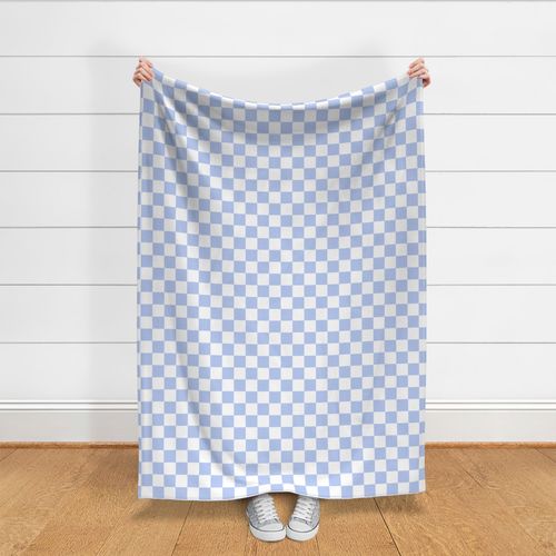 checkerboard checks square grid 2 two inch sky blue and white geometric