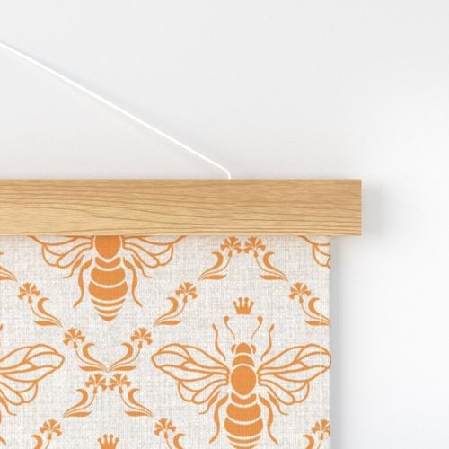 Bee Queen Linen Canvas Retro Orange Small Scale