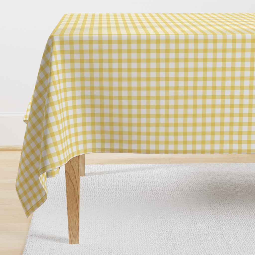 Summer Citrus Gingham - Lemon Yellow White Large