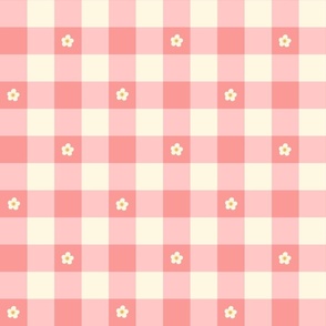 Strawberry Flower Gingham