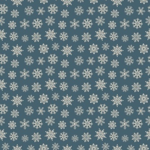 Snowflakes Blue and Cream