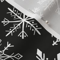 Snowflakes cut-out and hand-drawn. (Large)