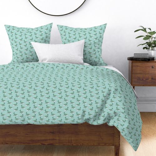 Lochness Monster Seamless Surface Pattern in Green