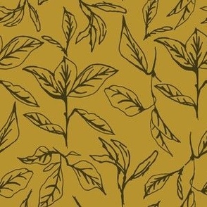 Linear Garden Leaves in Yellow