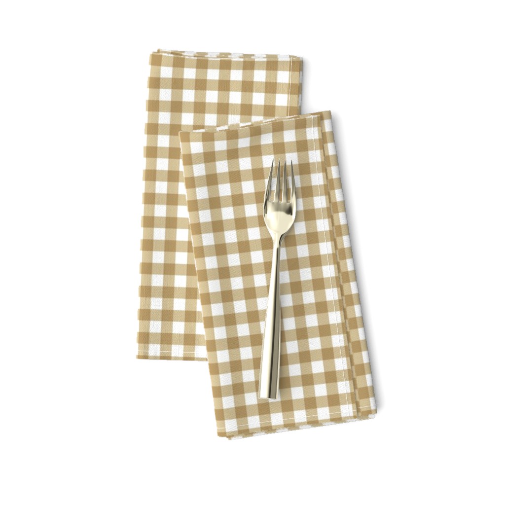 Small, Honey Gold Yellow Gingham, Classic Country on White 