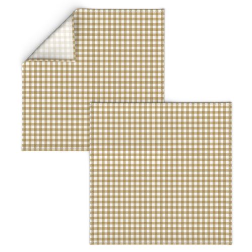 Small, Honey Gold Yellow Gingham, Classic Country on White 