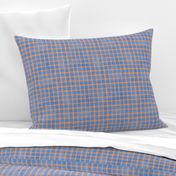 Small 6” repeat textured gingham plaid in ocean blue and sunset orange