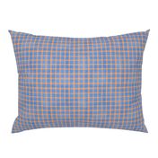 Small 6” repeat textured gingham plaid in ocean blue and sunset orange