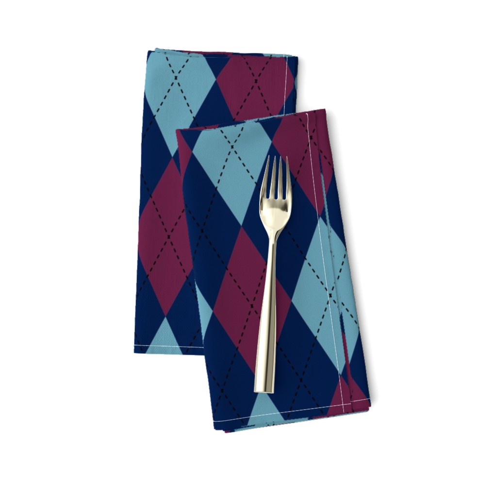 Funky Argyle Navy Blue Maroon Teal