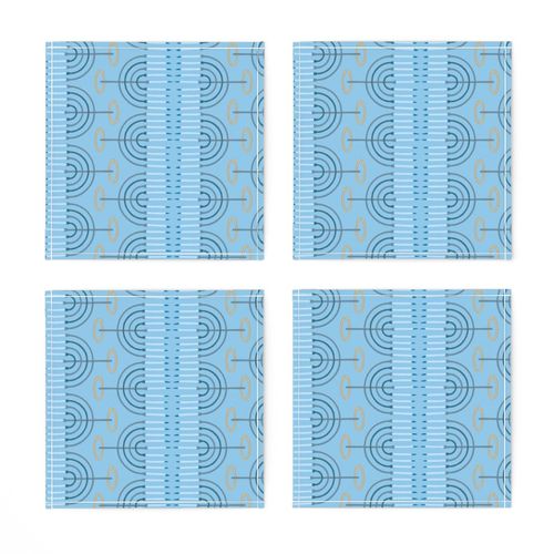 Hanukkah Menorah Striped Tapestry_light Blue Small