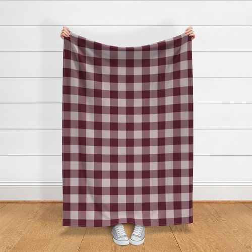 (Large) Monochromatic Borgogna Red Simple Buffalo Gingham Plaid