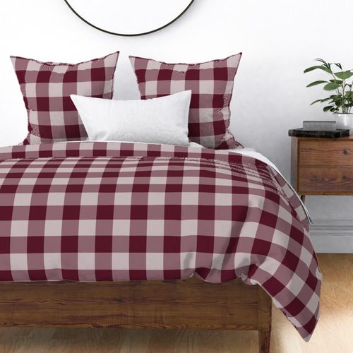 (Large) Monochromatic Borgogna Red Simple Buffalo Gingham Plaid