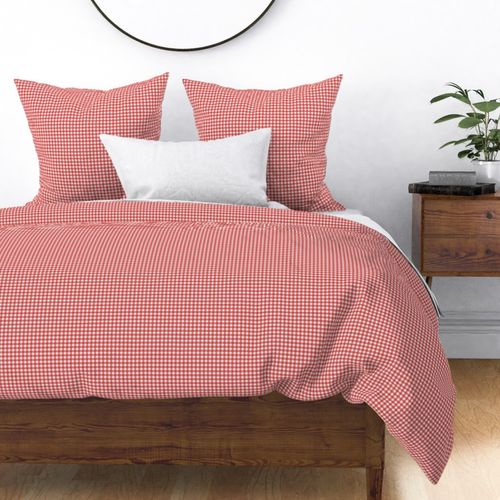 Ditsy gingham check - vermilion red