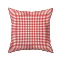 Ditsy gingham check - vermilion red