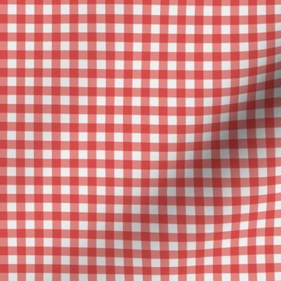 Ditsy gingham check - vermilion red