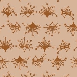 Whimsical Flower Burst in Rust